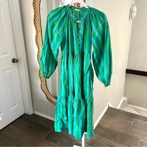 Matta / Jaya Riviera Dress Green Stripes Sundress Sun Dress